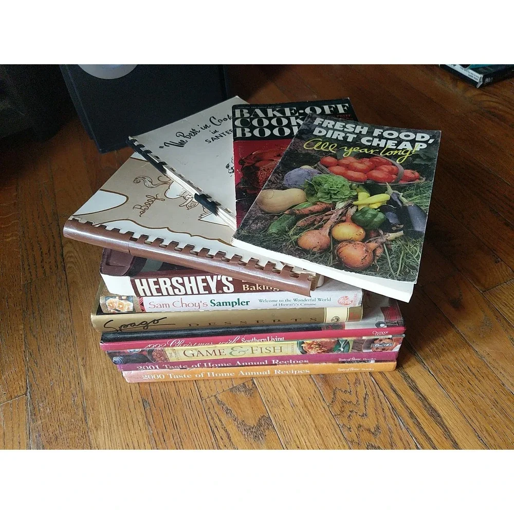 Lot Of 11 Cookbooks Spiral,‎ Hard And Soft Cover Dinner Desert Holiday Special